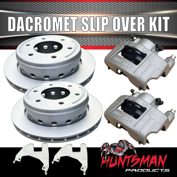 12" Landcruiser 5 or 6 Stud Pattern Dacromet Ventilated Trailer Caravan Hydraulic Disc Brake Kit. Fits Kodiak & Deemaxx