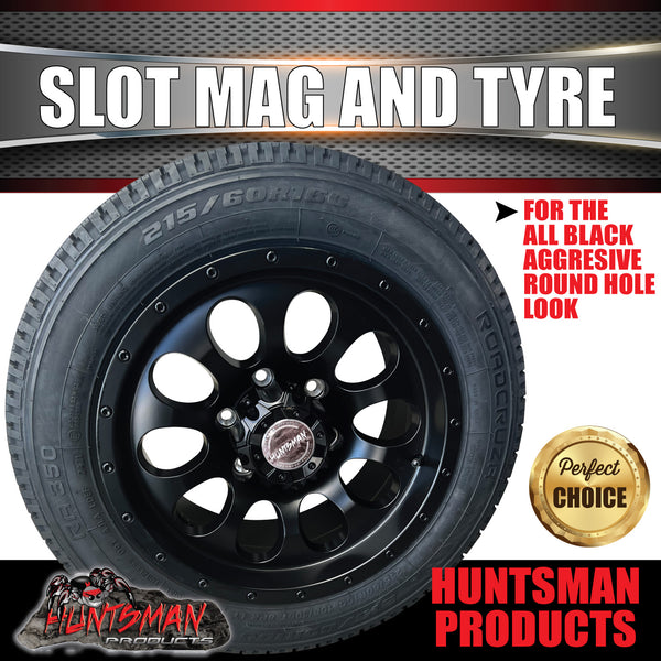 16x8 6 stud +15 Slot alloy Mag Wheel & 205/65R16C Tyre. Trailer Caravan Vans