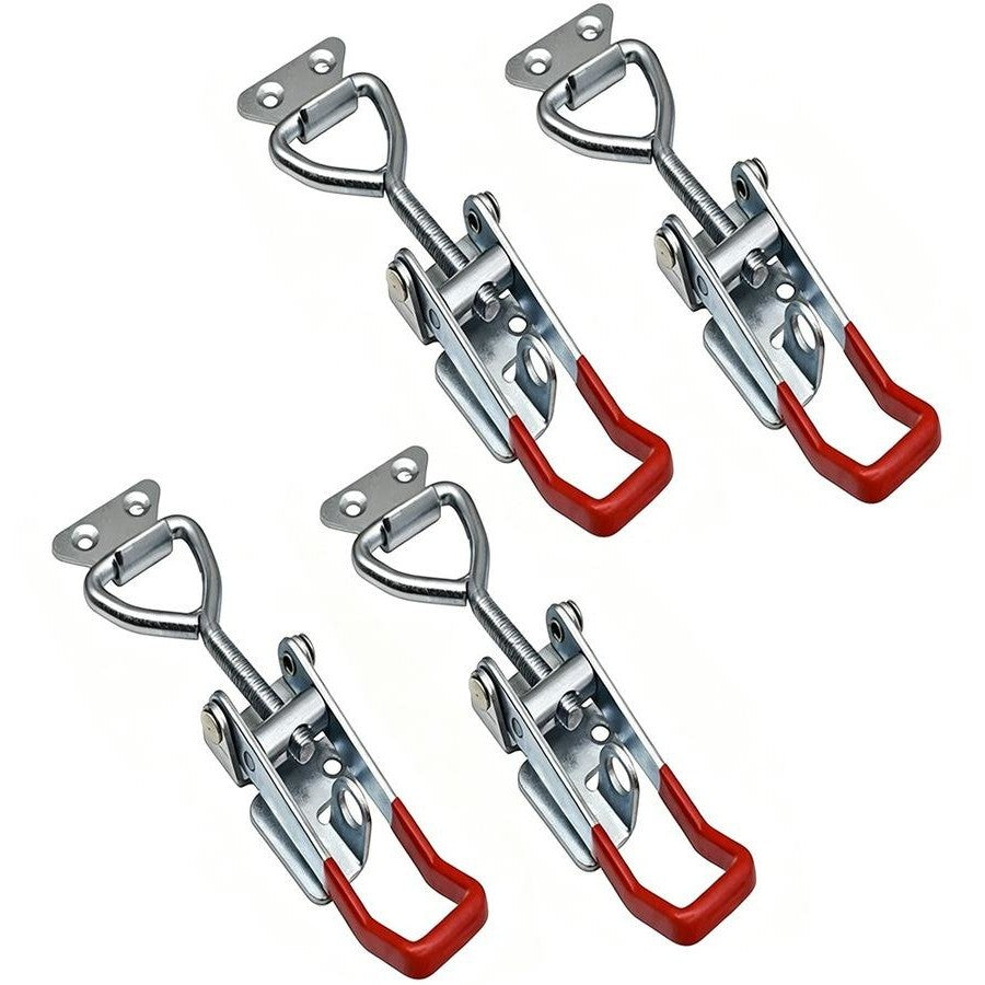 x4 Large Stainless Steel Toggle Over Centre Latch Red Grip. Tool Box T ...
