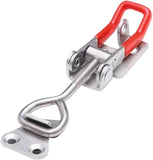 x2 Large Stainless Steel Toggle Over Centre Latch Red Grip. Tool Box Truck Trailer Boat SS304