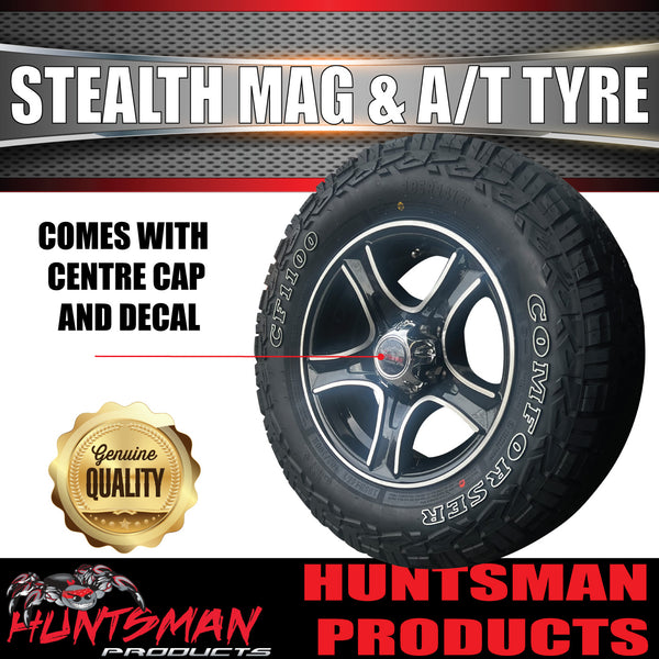 14" & 175/70R14 LT RA1100 Ford Stud Stealth Trailer Caravan Mag Wheel Rim & All Terrain Tyre