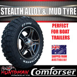 14" HT Holden Stealth Trailer Caravan Mag Wheel Rim & 185R14 LT CF3000 Mud Tyre