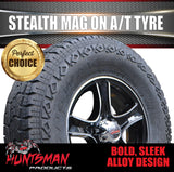 16" Trailer Caravan 6 stud Stealth Alloy Mag Wheel & 245/75R16 L/T Tyre. 245 75 16
