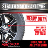 16" Trailer Caravan 6 stud Stealth Alloy Mag Wheel & 245/75R16 L/T Tyre. 245 75 16