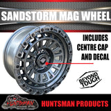 17x8 Sandstorm Gunmetal Mag Wheel 6/139.7 pcd 0 Offset suit Ranger Hilux etc