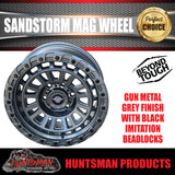 17x8 Sandstorm Gunmetal Mag Wheel 6/139.7 pcd 0 Offset suit Ranger Hilux etc