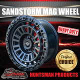 17x8 Sandstorm Gunmetal Mag Wheel 6/139.7 pcd 0 Offset suit Ranger Hilux etc