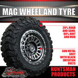 17x8 Sandstorm Gunmetal Alloy Wheel 6/139.7 pcd ET0 & 285/70R17 Gladiator Mud Tyre