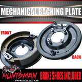 1x LHS Passenger Side 9" Mechanical Drum Trailer Backing Plate With Brake Shoes