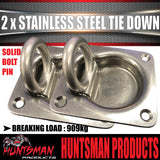 x2 Stainless Steel Lashing Ring Tie Down Point. 95mm x 102mm. Anchor For Trailer Utes