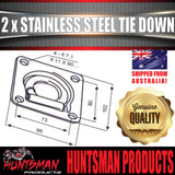 x2 Stainless Steel Lashing Ring Tie Down Point. 95mm x 102mm. Anchor For Trailer Utes