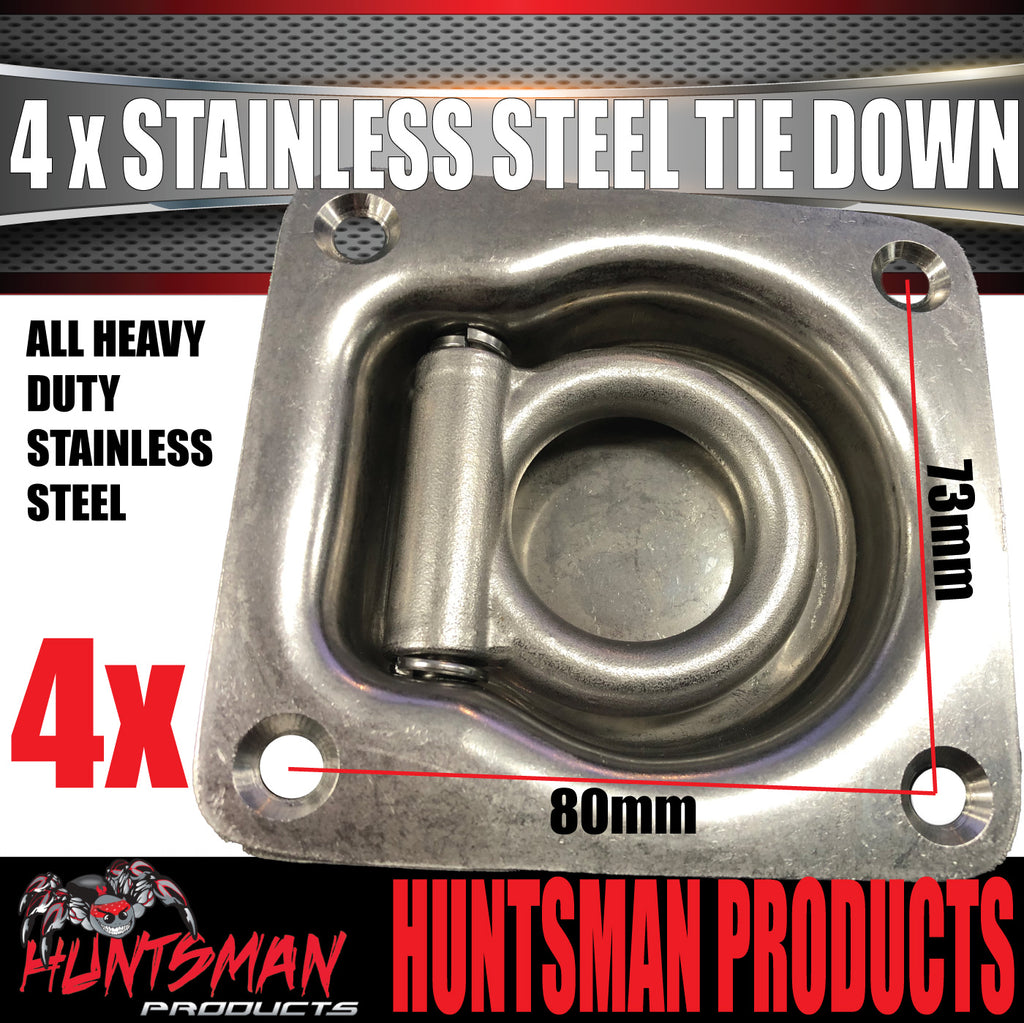 4-Pack Stainless Steel Tie Down Strap Rings – For Dirt Bike ATV UTV – Replaces 3920-0341