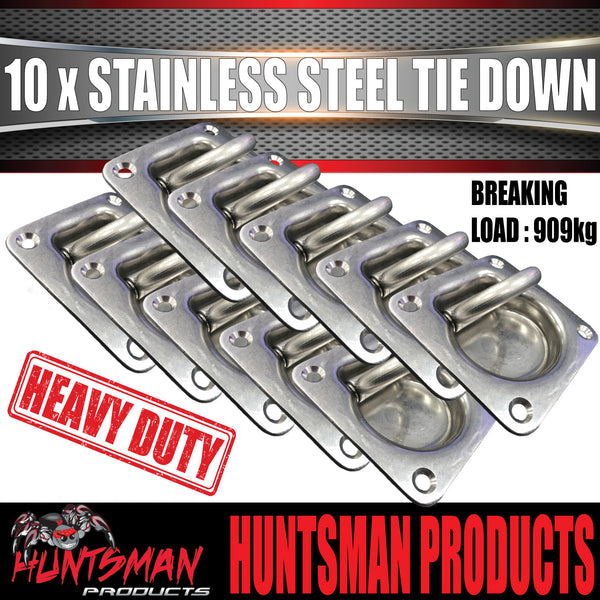 x10 Stainless Steel Lashing Ring Tie Down Point. 95mm x 102mm. Anchor For Trailer Utes