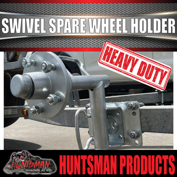 Boat Trailer Swivel Spare Wheel Holder Carrier Beach Launch Bracket + Hub SL Bearings.