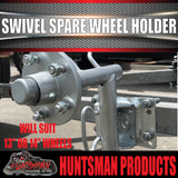 Boat Trailer Swivel Spare Wheel Holder Carrier Beach Launch Bracket + Hub SL Bearings.