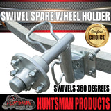 Boat Trailer Swivel Spare Wheel Holder Carrier Beach Launch Bracket + Hub SL Bearings.