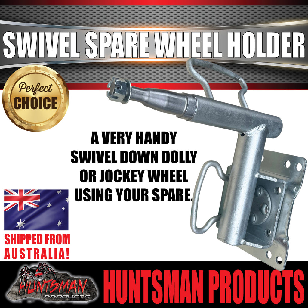 Boat Trailer Swivel Spare Wheel Holder Carrier Beach Launch Bracket,  Suits LM Bearings & Hubs