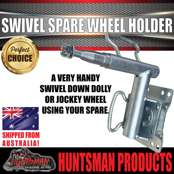 Boat Trailer Swivel Spare Wheel Holder Carrier Beach Launch Bracket,  Suits S/L Bearings & Hubs