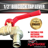 1/2" Tank Bibcock Tap General Purpose Lever & 3/4" Adapter Stainless Steel Ball Cock Tap