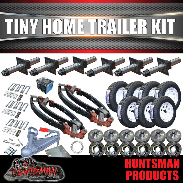 DIY 4500Kg Tri Axle Tiny Home Trailer Kit Electric Brakes Machine Stubs R/Roller.