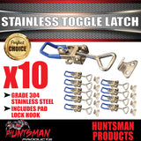 x10 Large Stainless Steel Toggle Over Centre Latch. Tool Box Truck Trailer SS304