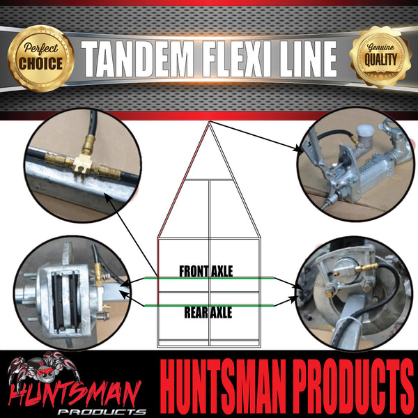 Tandem Hydraulic Disc Drum Brake Flexi Hose Line Kit  For Trailers & Caravans
