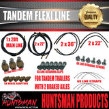 Tandem Hydraulic Disc Drum Brake Flexi Hose Line Kit  For Trailers & Caravans