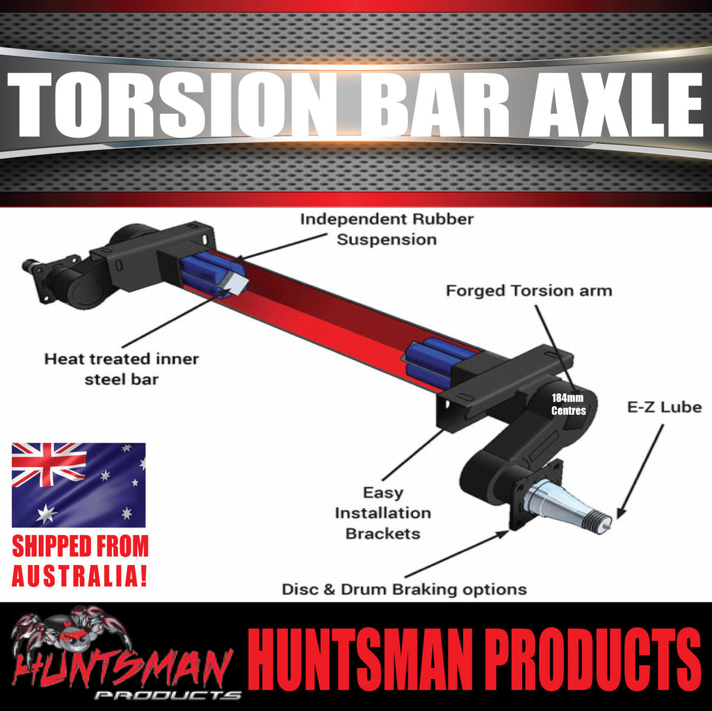 4000Kg Tandem Trailer Caravan Torsion Bar Independent Suspension Kit. 12'' Brakes
