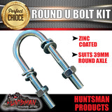 Tandem Trailer U Bolt Kit. 39mm x 115mm Round. With Fish Plates & Axle Pads