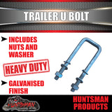 1x 40mm X 150mm 1/2" Galvanised Trailer Caravan Boat U bolt + Nuts & Washers