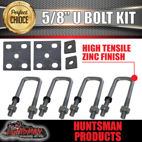 45mm X 170mm 5/8" BSW High Tensile Trailer Caravan U bolt kit Boat