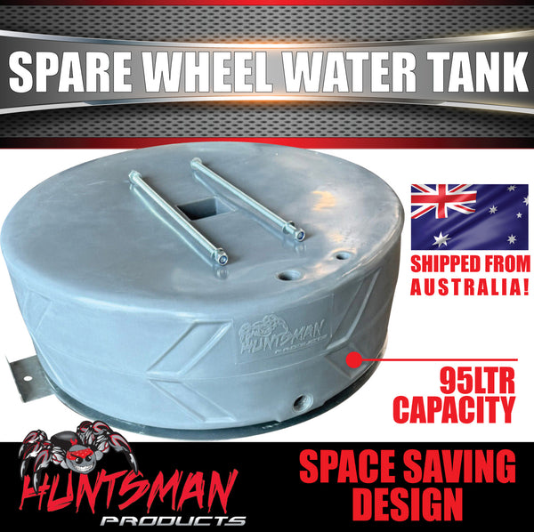 95 Litre Spare Wheel Well Water Tank For Under Vehicle + Mount Kit 750mm x 250mm