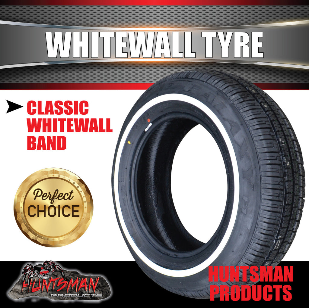195/65R15 15" Whitewall Galaxy F1 Tyre 18mm Line.  91S White Wall Tire 195 65 15