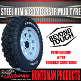 14x6 HQ Holden Pattern White Trailer Caravan Steel Rim & 185R14 LT Comforser Mud Tyre