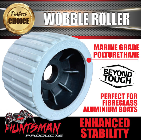 x8 Boat Jet Ski Trailer Wobble Rollers. 73mm x 110mm, 25mm Centre Bore, Grey Rib