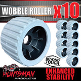 x10 Boat Jet Ski Trailer Wobble Rollers 73mm x 110mm, 22mm Centre Bore, Grey Rib