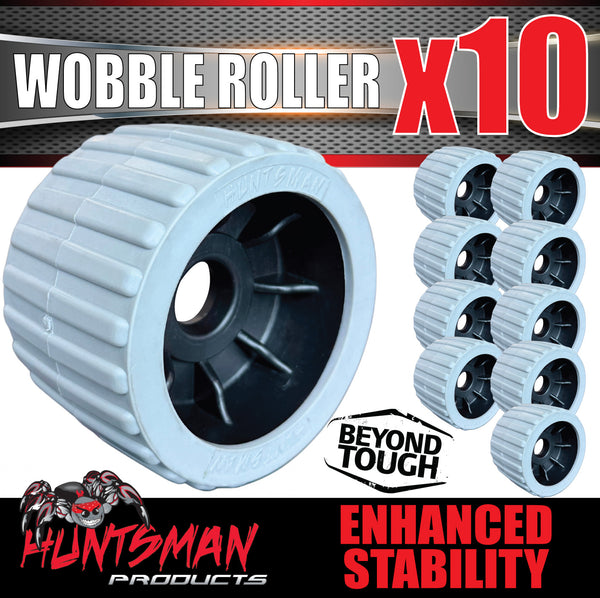 x10 Boat Jet Ski Trailer Wobble Rollers 73mm x 110mm, 22mm Centre Bore, Grey Rib