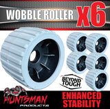 x6 Boat Jet Ski Trailer Wobble Rollers. 73mm x 110mm, 22mm Centre Bore, Grey Rib