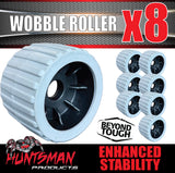 x8 Boat Jet Ski Trailer Wobble Rollers. 73mm x 110mm, 22mm Centre Bore, Grey Rib