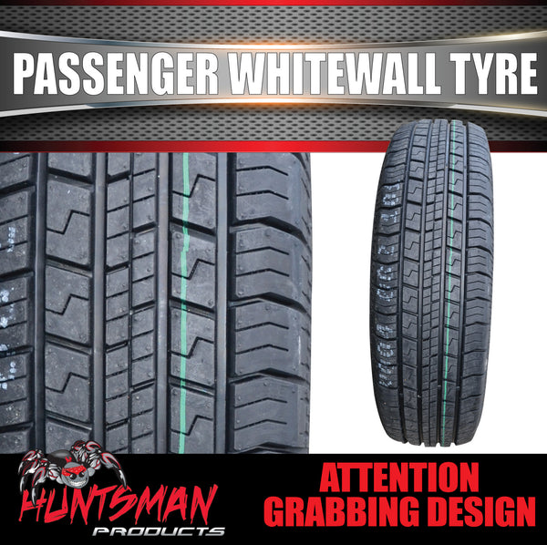 195/75R14 Suretrac Whitewall Tyre 92S Load.  25mm White Line. 195 75 14