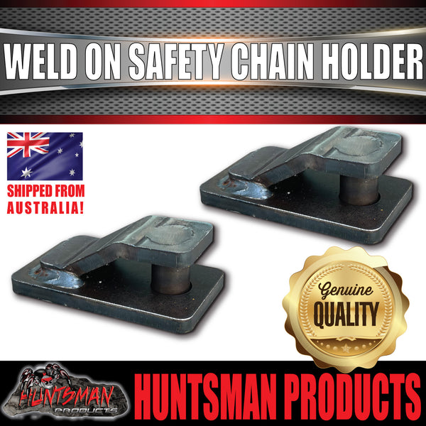 2x 13mm Trailer Caravan Weld Safety Chain Holder Cam Lock Base Suit Hammerlocks