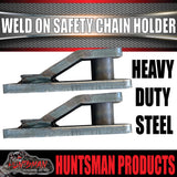 2x 10mm Trailer Caravan Weld Safety Chain Holder Cam Lock Base Suit Hammerlocks