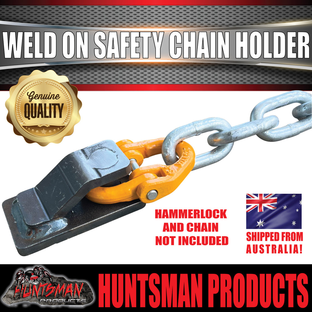 Lockable Chain Box 1x 13mm Trailer Caravan Weld Safety Chain Holder Cam Lock Base Suit Ha ...