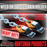 2x 13mm Trailer Caravan Weld Safety Chain Holder Cam Lock Base Suit Hammerlocks
