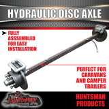 Natural 1400Kg Hydraulic disc Braked Trailer Caravan 45mm Axle, 78" - 96" Long