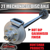 2000KG Galvanised Mechanical Disc Braked Trailer Axle. 5 or 6 Stud l/C Pattern