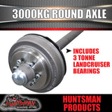 3000KG Trailer Caravan 12" Electric Braked Axle.  65mm Round Solid.