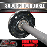 3000KG Trailer Caravan Axle. 12" Electric Braked 65mm Round. L/C Pattern