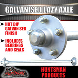 Lazy 5 Stud Trailer Axle 39mm Round Galvanised 60-77" Axles 750KG