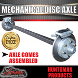 2000KG Mechanical Disc Braked Caravan Trailer Axle. 5 or 6 Stud l/C Pattern